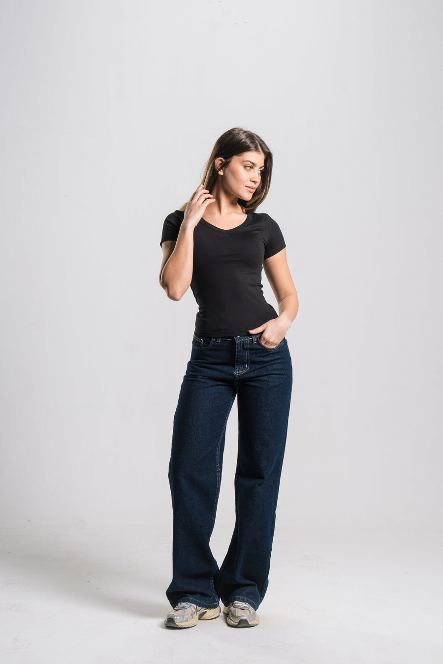 V Neck Contour Top