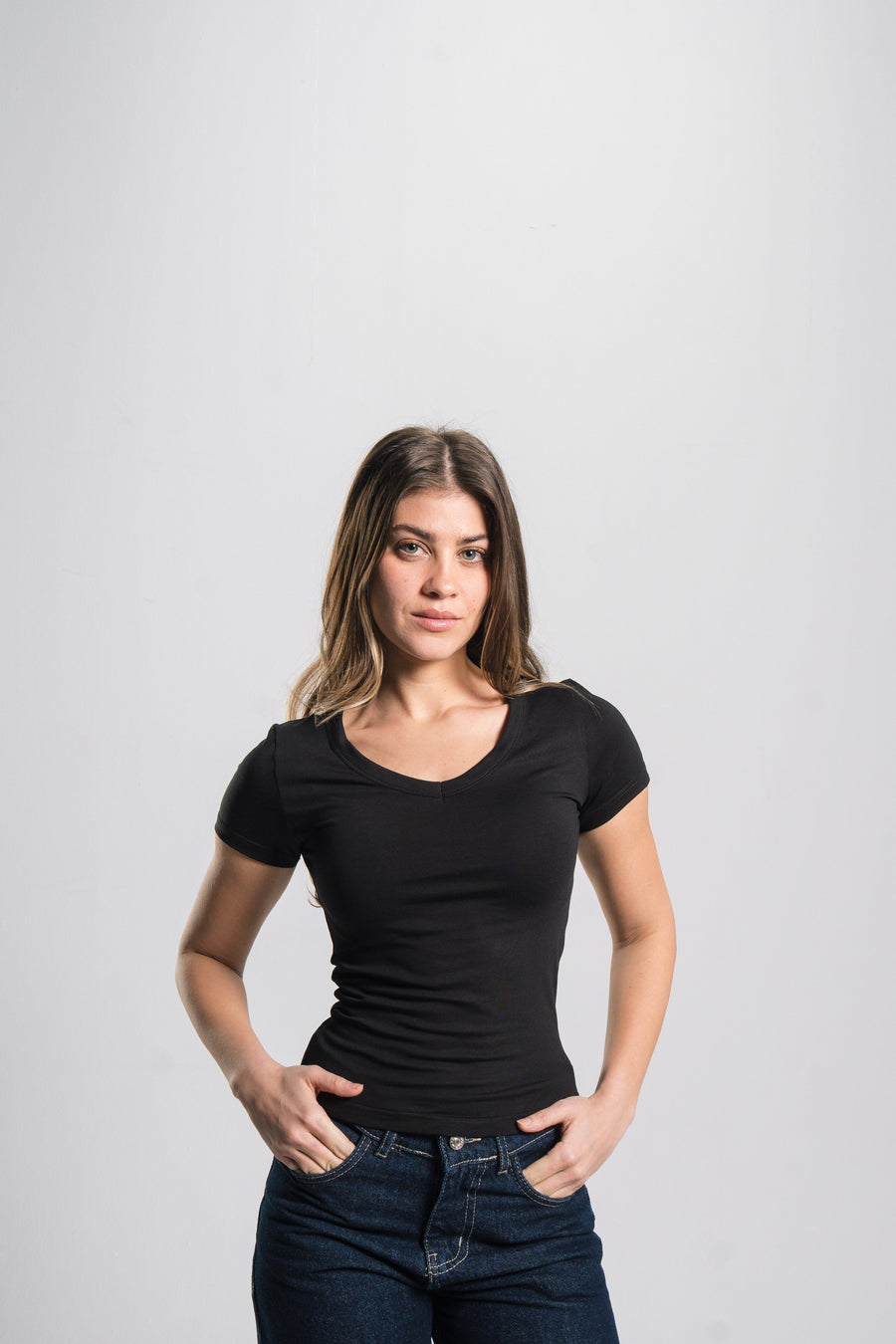 V Neck Contour Top