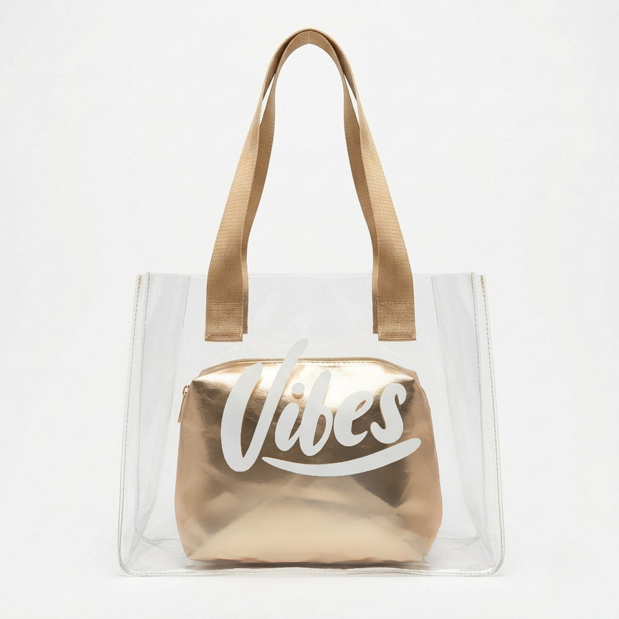 The Golden Vibe Clear Tote - ORA