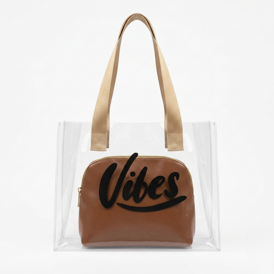 The Tan Vibe Clear Tote