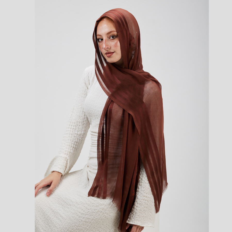 Cinnamon Drape satin Lined scarf