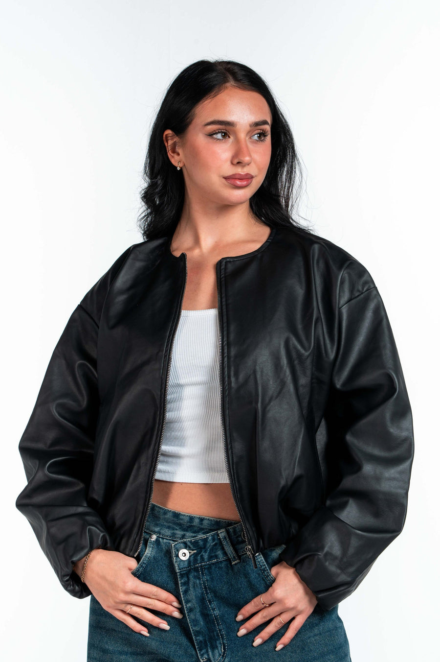 Leather Bomber Jacket