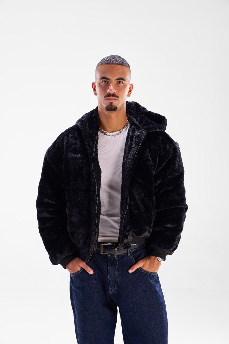 The fluffy fur jacket