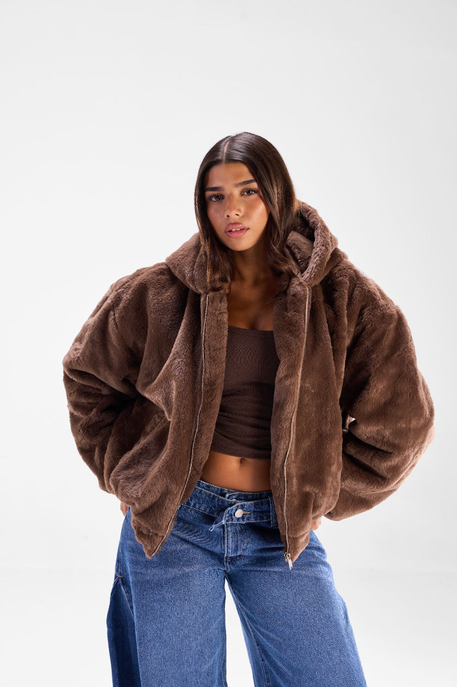 The fluffy fur jacket