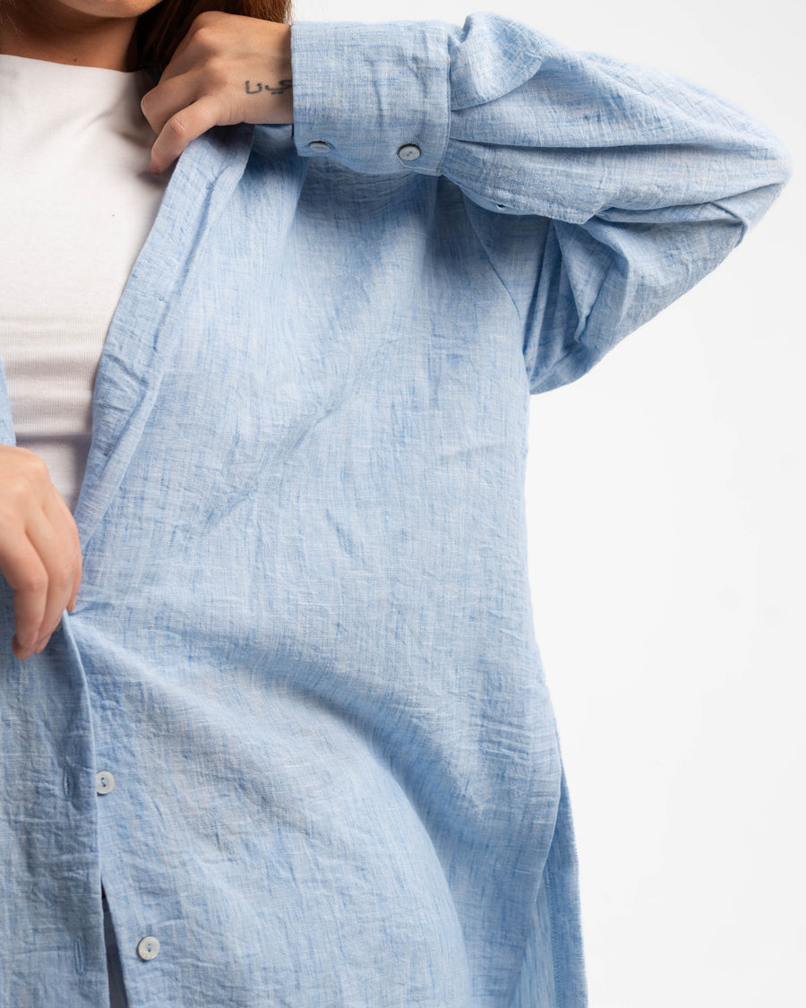 Washed Pure Long Sleeve Linen Shirt