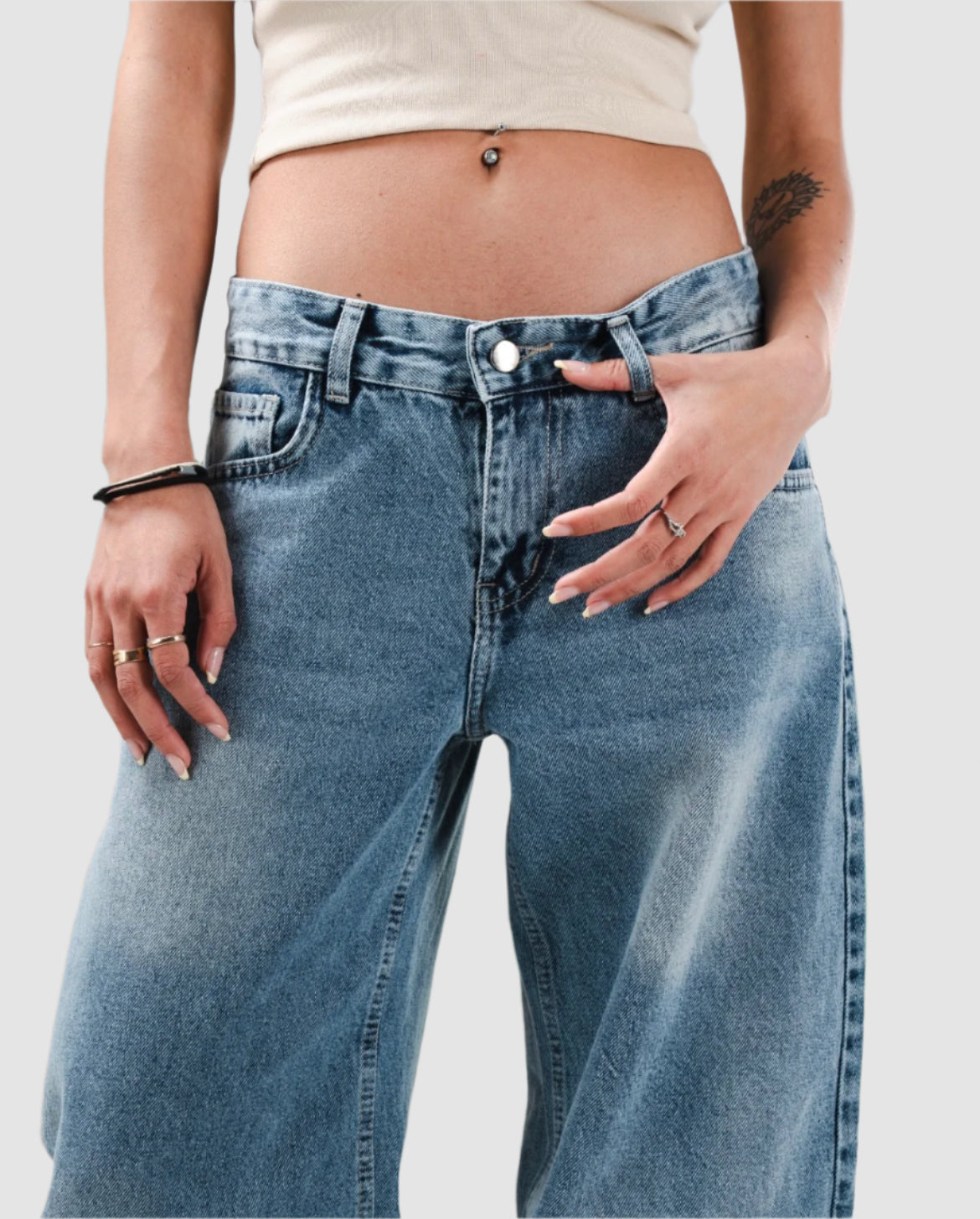 Frenchee Low Waist Baggy Jeans
