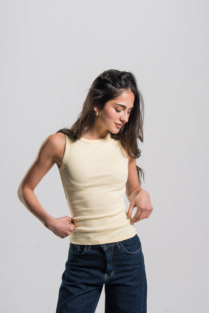 Crewneck Ribbed Tank Top