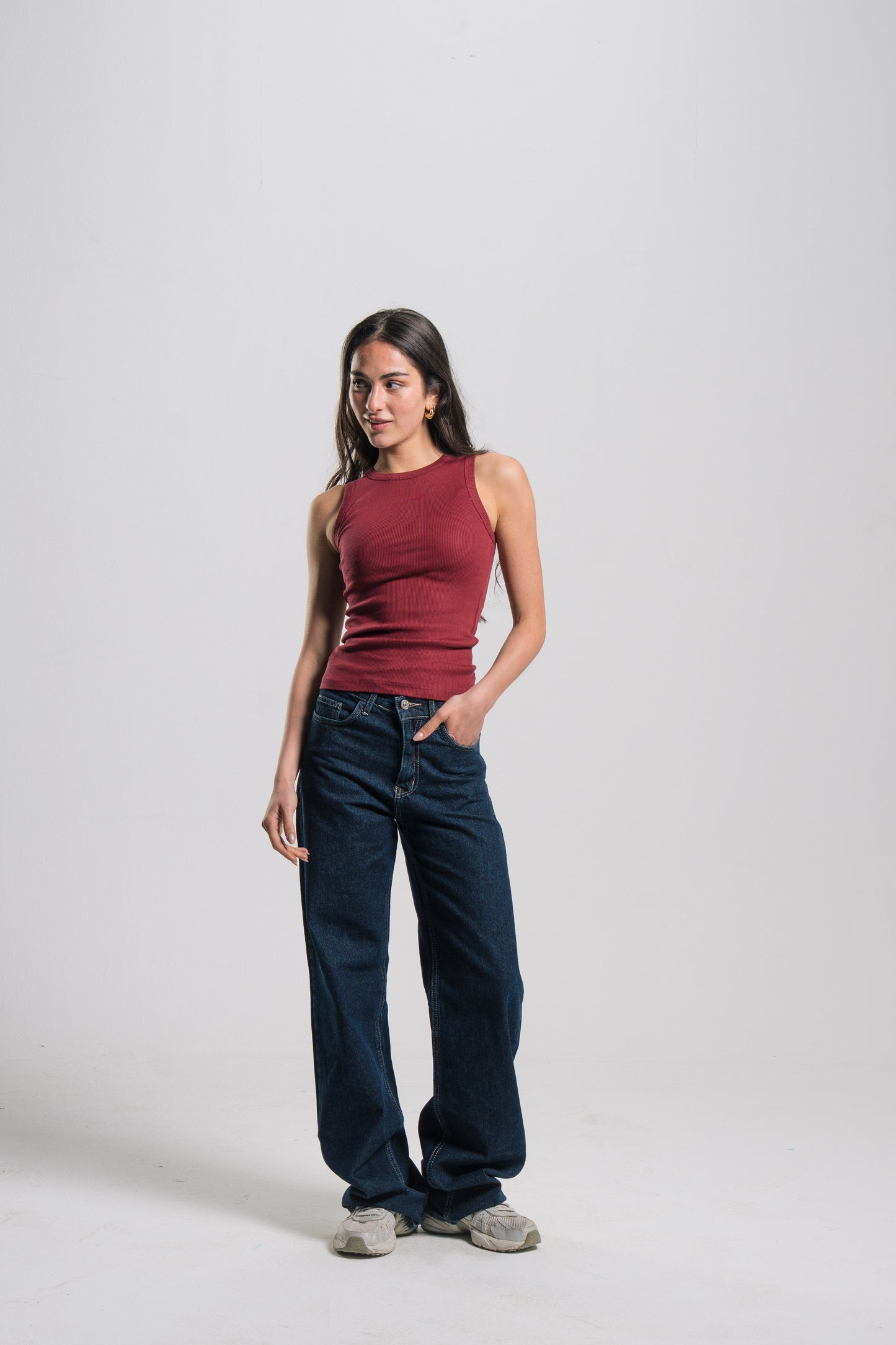Crewneck Ribbed Tank Top