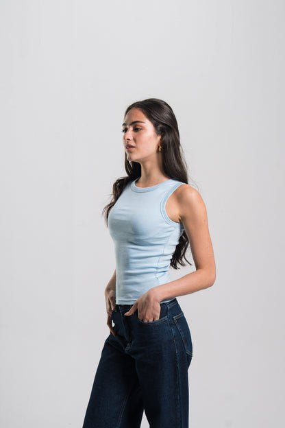 Crewneck Ribbed Tank Top