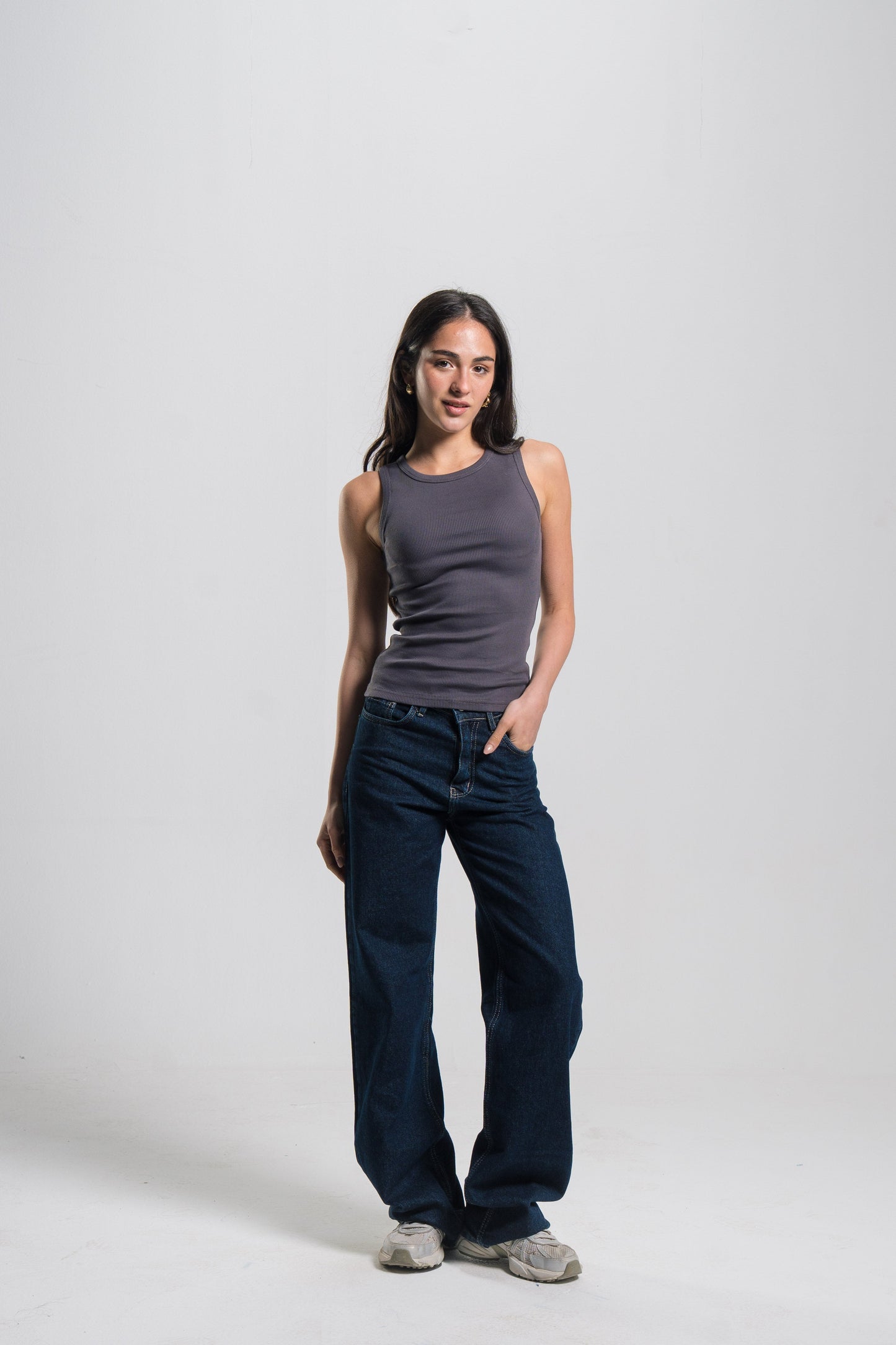 Crewneck Ribbed Tank Top