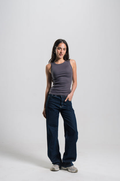 Crewneck Ribbed Tank Top
