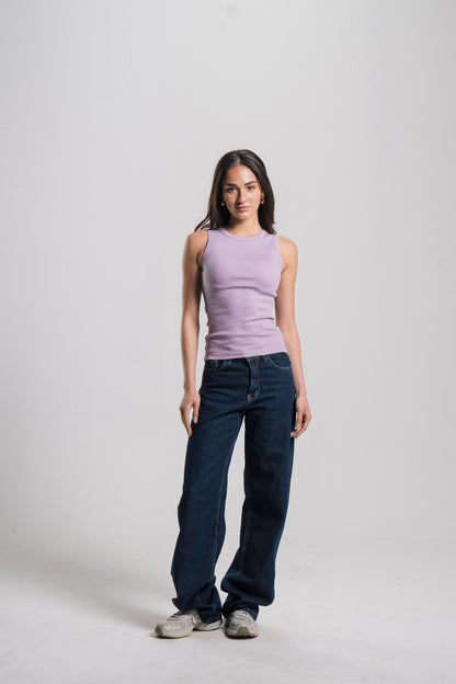 Crewneck Ribbed Tank Top