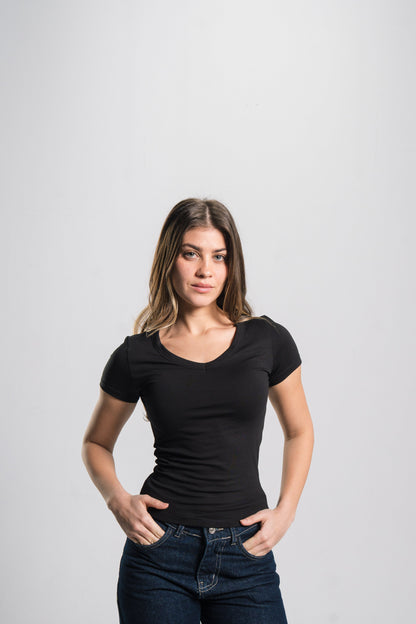 V Neck Contour Top