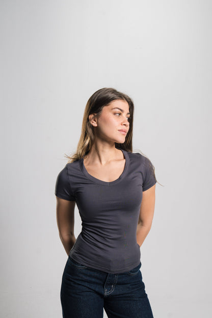 V Neck Contour Top