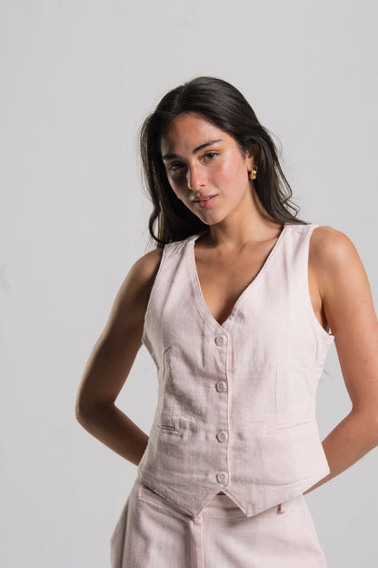Linen Tailored Vest