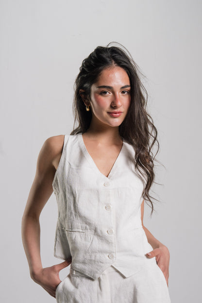 Linen Tailored Vest