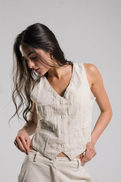 Linen Tailored Vest
