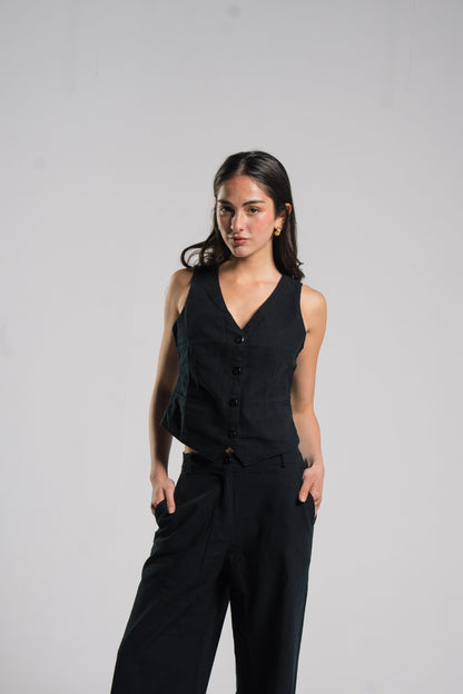 Linen Tailored Vest