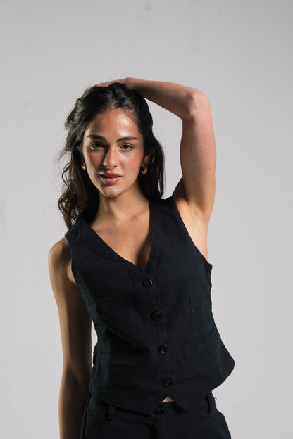 Linen Tailored Vest