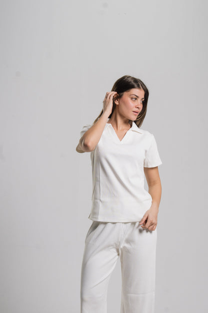 Polo Ribbed Top