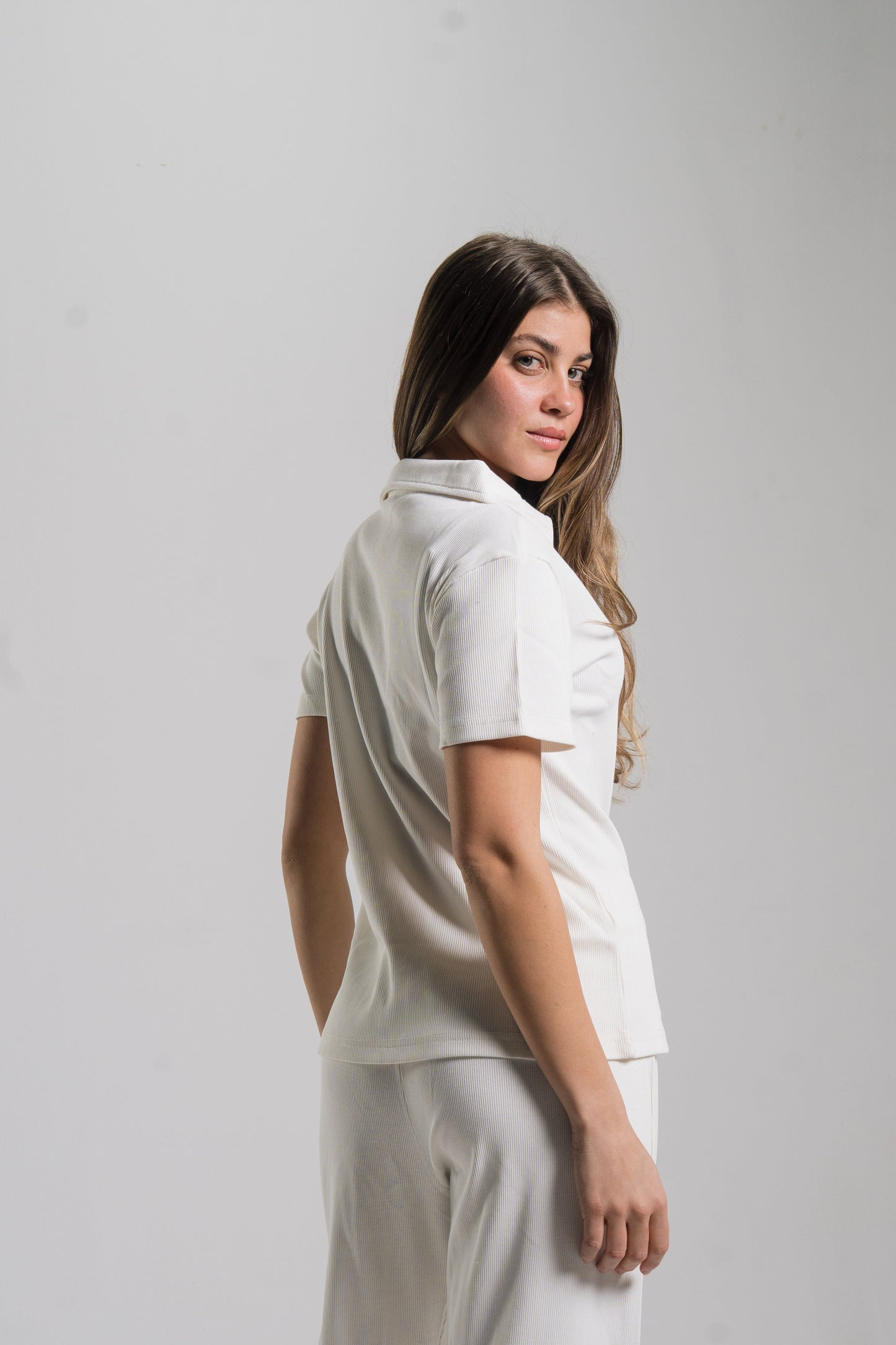 Polo Ribbed Top