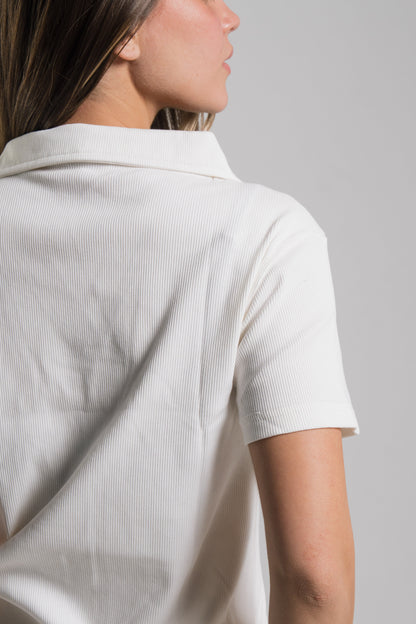 Polo Ribbed Top