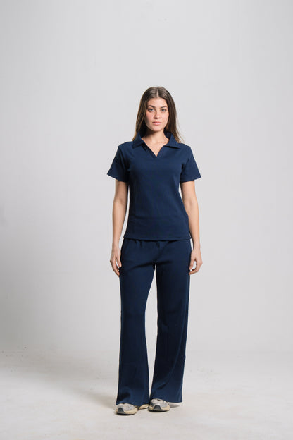 Polo Ribbed Top