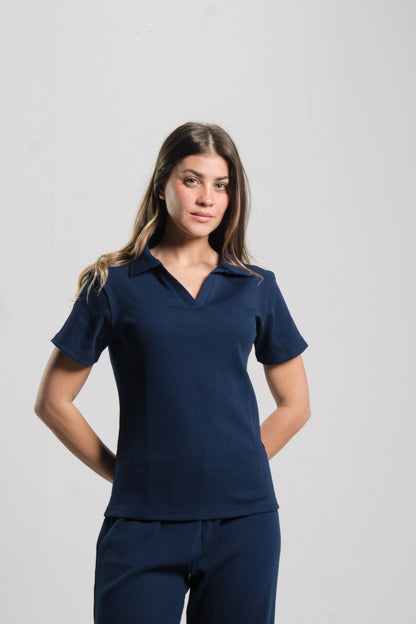 Polo Ribbed Top