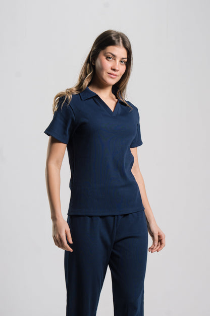 Polo Ribbed Top