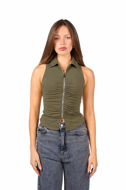 The Ruffled zipper top