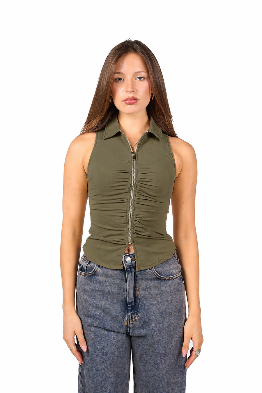 The Ruffled zipper top