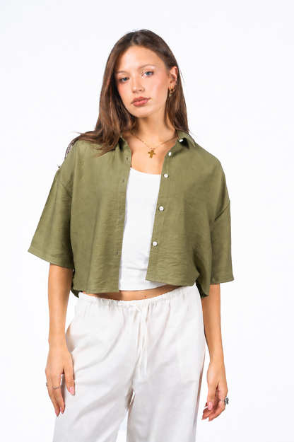 Short Sleeves Linen Shirt