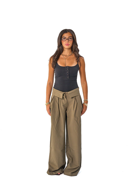 Folded Waist Classic Pants