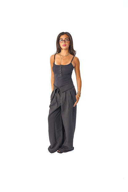 Folded Waist Classic Pants