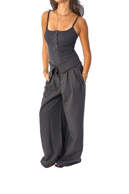 Folded Waist Classic Pants