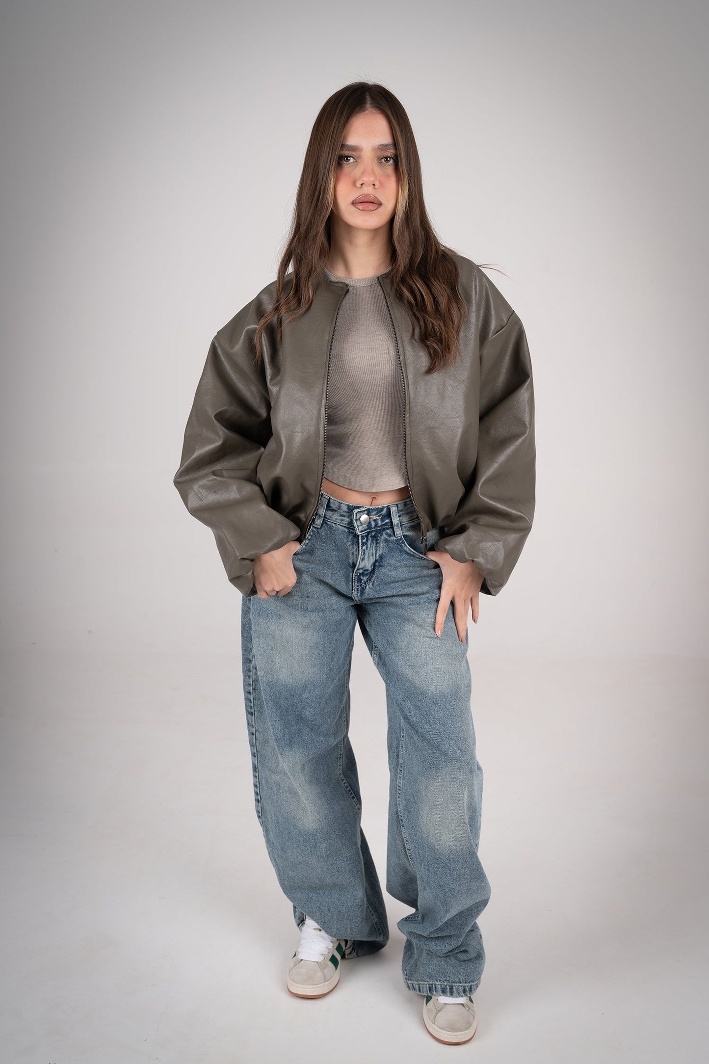 Leather Bomber Jacket