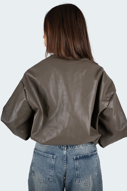 Leather Bomber Jacket