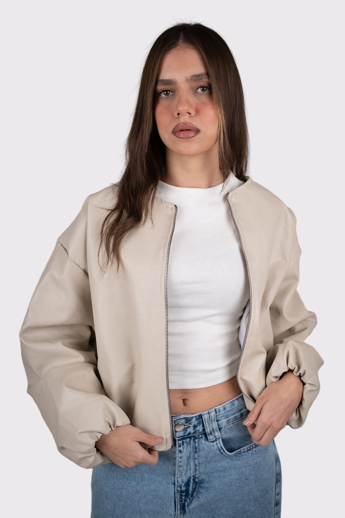 Leather Bomber Jacket
