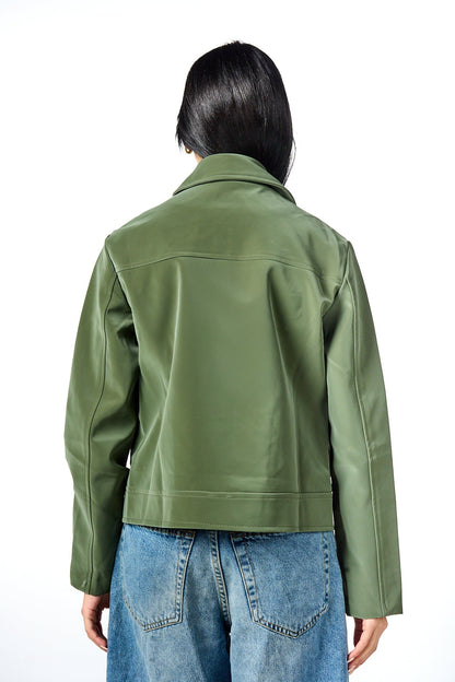 Gloss Soft Zip-Up Leather Jacket