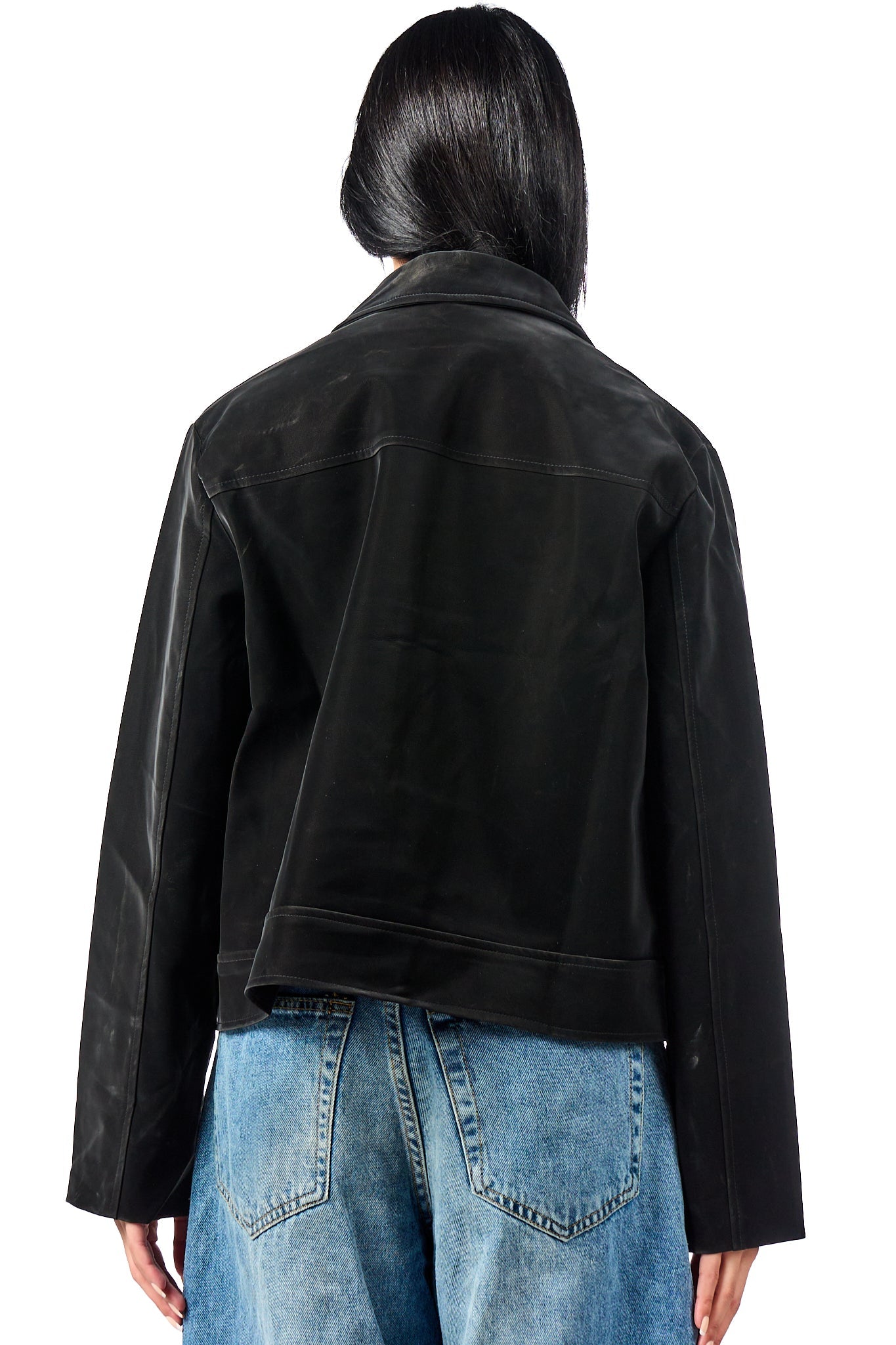 Gloss Soft Zip-Up Leather Jacket
