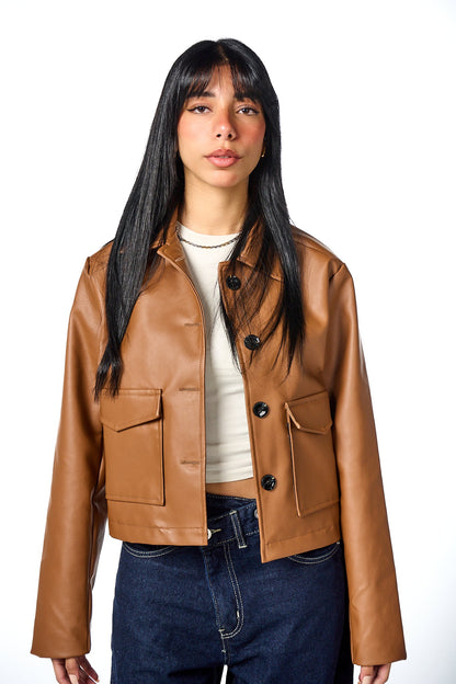 Leather Buttons Jacket