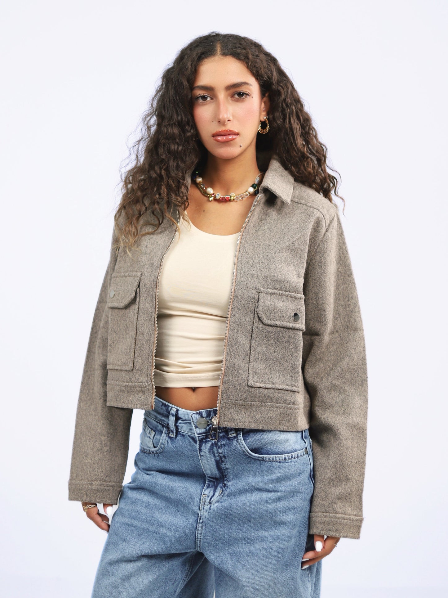 Pocketed Broadcloth Jacket
