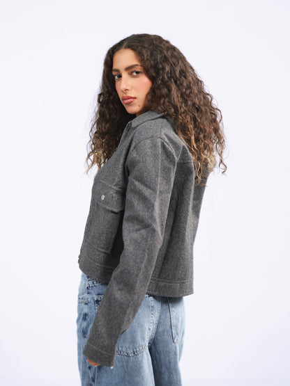 Pocketed Broadcloth Jacket