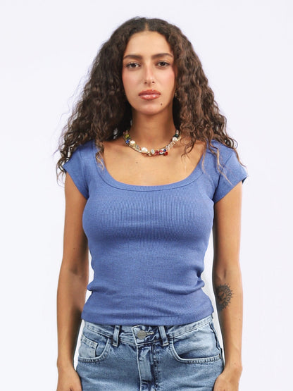 Square Neck Short Sleeve Top