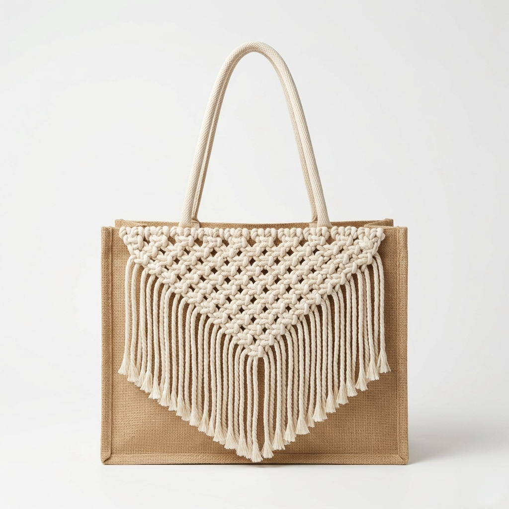 The Boho Macramé Jute Tote