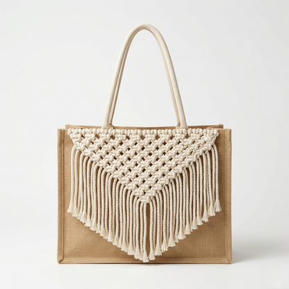 The Boho Macramé Jute Tote