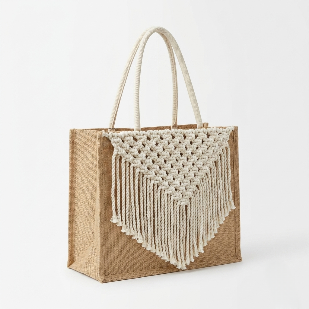 The Boho Macramé Jute Tote