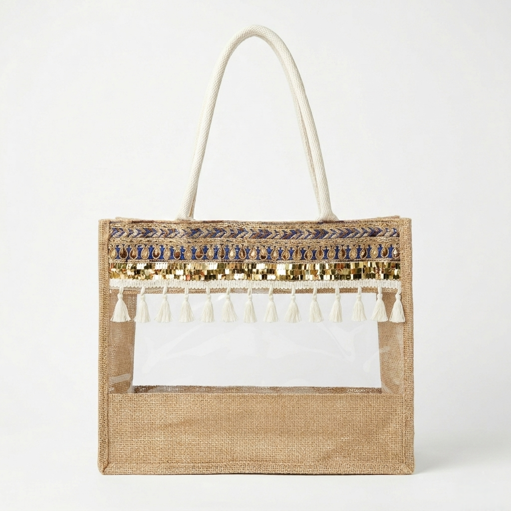 The Boho Sparkle Jute Tote