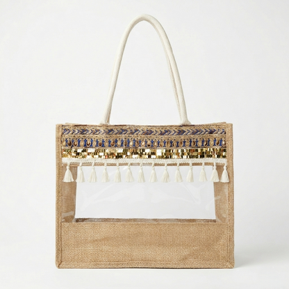 The Boho Sparkle Jute Tote