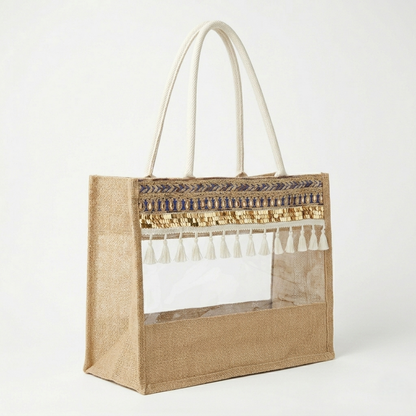 The Boho Sparkle Jute Tote